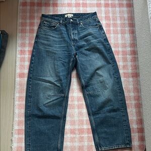 Madewell Dark Wash Barrel Jeans